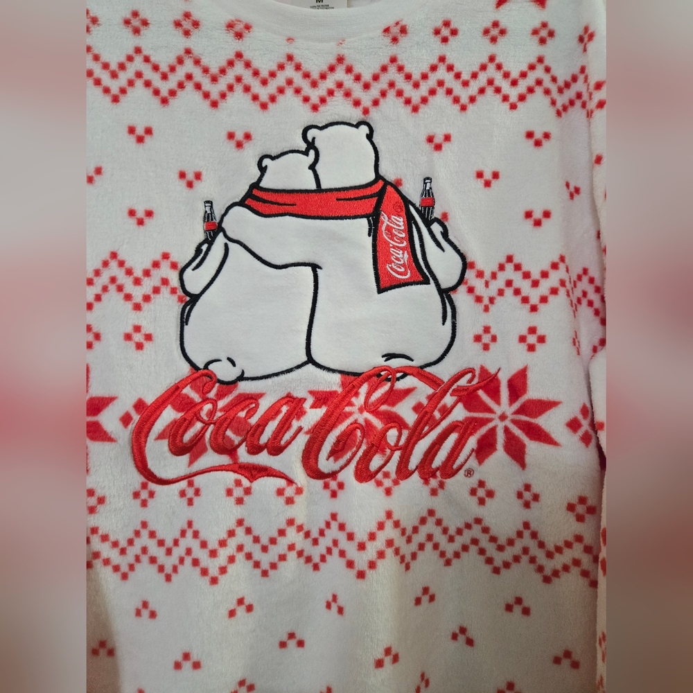 Coca-Cola Polar Bear Fleece Christmas sweater,  Regular Coke Lovers - Picture 3 of 8